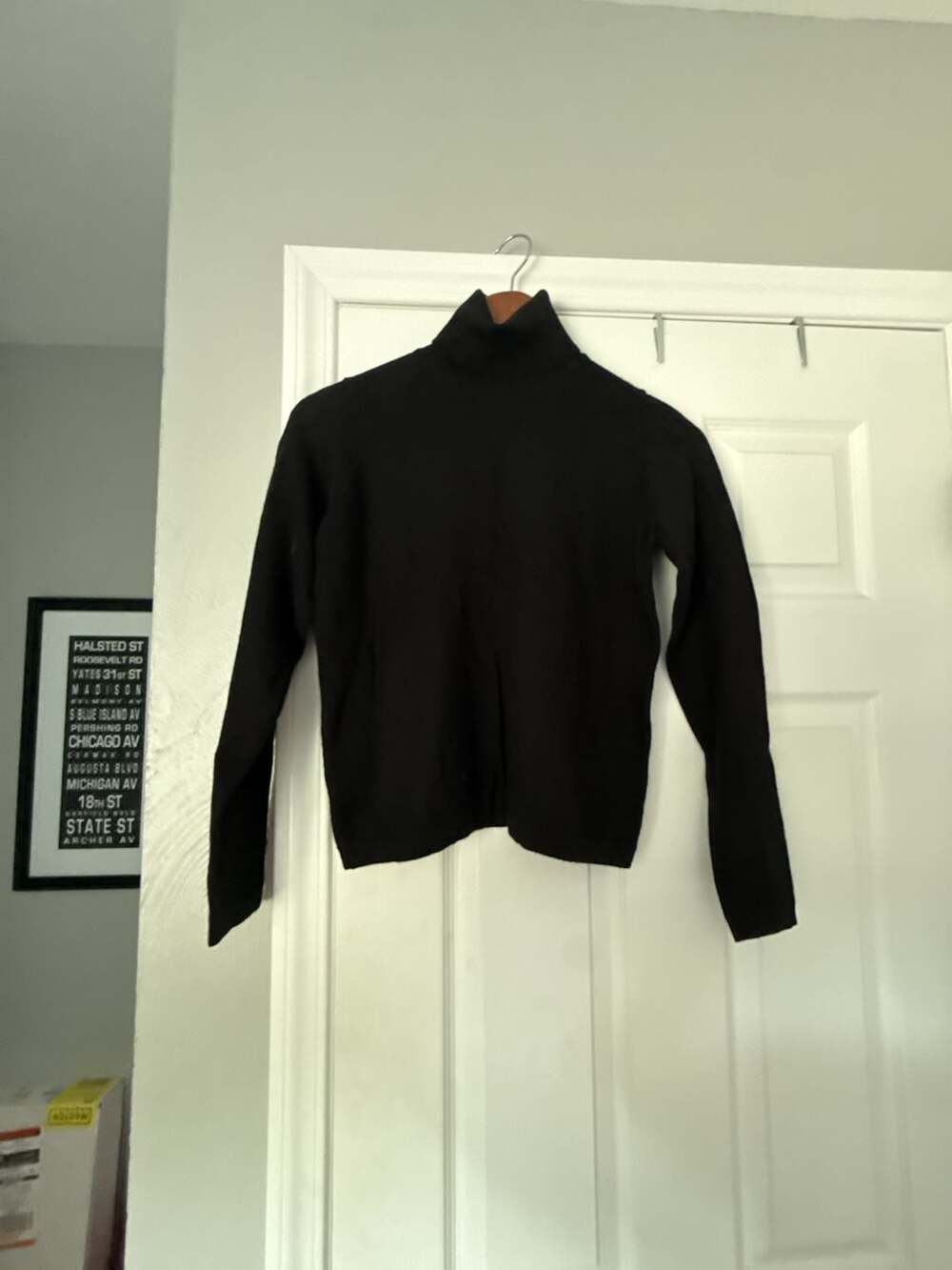 Saks Fifth Avenue The Works Merino Extrafine Wool Turtleneck Sweater Black Size